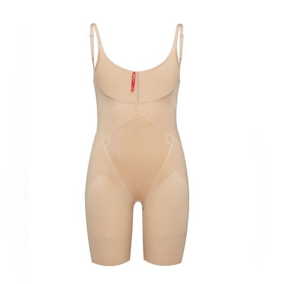 Spanx NWT Open-Bust Mid-Thigh Bodysuit in Champagne Size Small - Picture 4 of 5